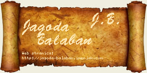 Jagoda Balaban vizit kartica